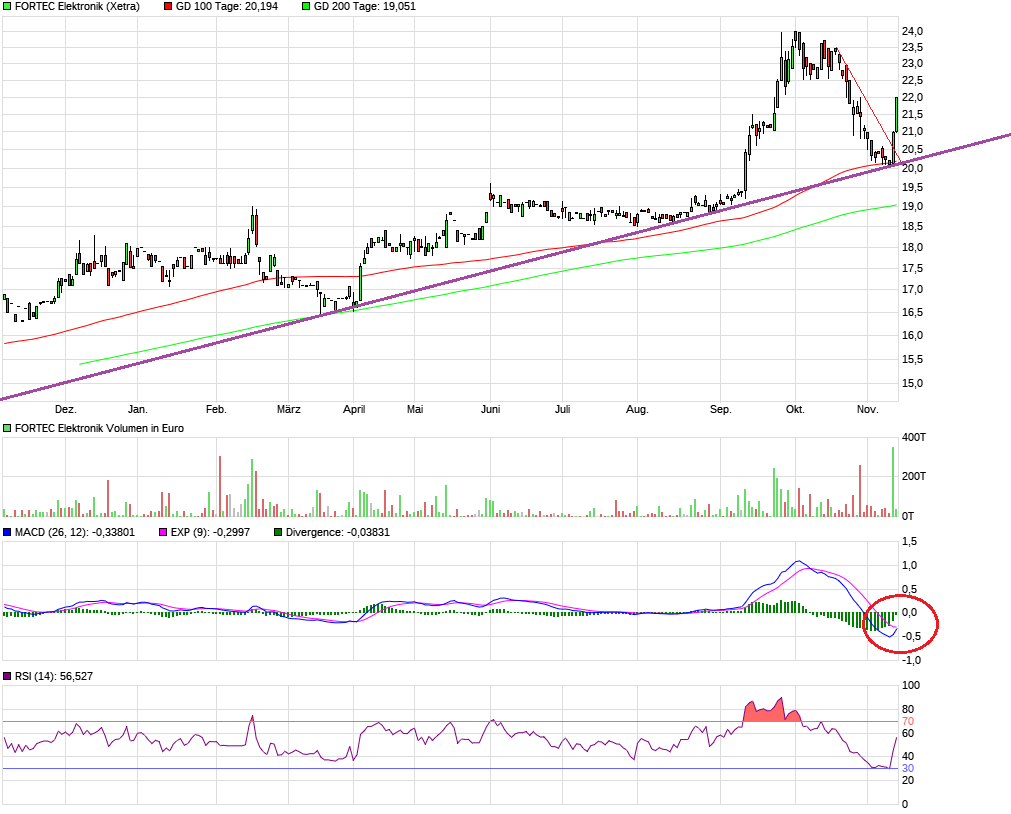 Rally der Aktie von Fortec Elektronik wohl am Ende 1023680