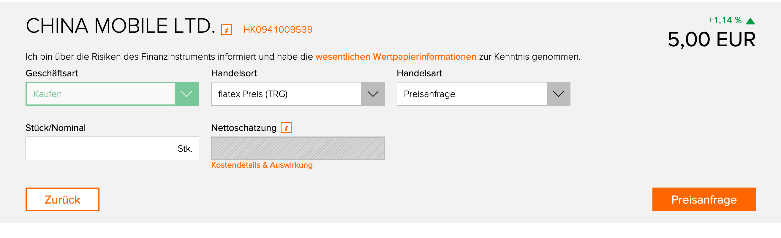 Ich bin hier drin WKN 909622 China Mobile 1229207