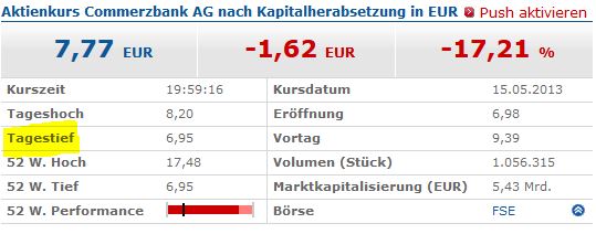 COMMERZBANK kaufen Kz. 28 € 606532