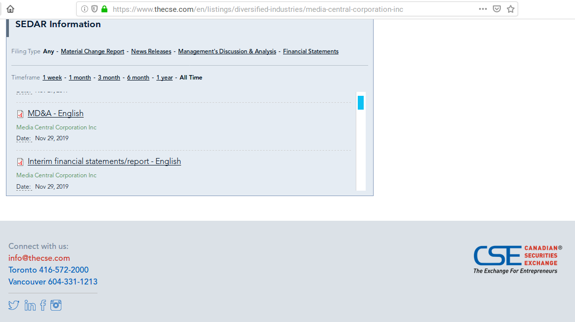 Media Central Corp. Inc.- die Ruhe vor dem Sturm 1157045