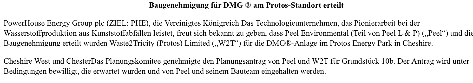 PowerHouse Energy Group - Wasserstoff aus Plastik 1164357