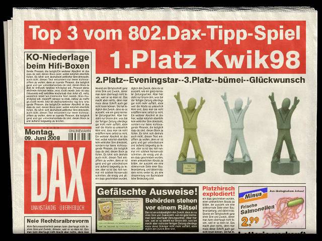 803.DAX Tipp-Spiel, Dienstag, 10.06.08, 17:45 Uhr 168076