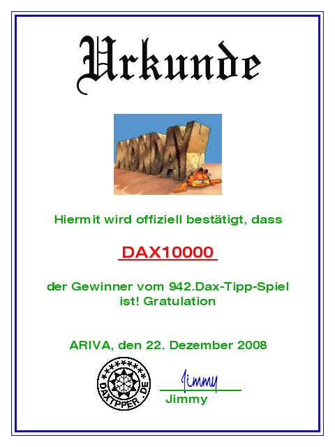 944.DAX Tipp-Spiel *Montag* 29.12.08, 17.45 Uhr 207085