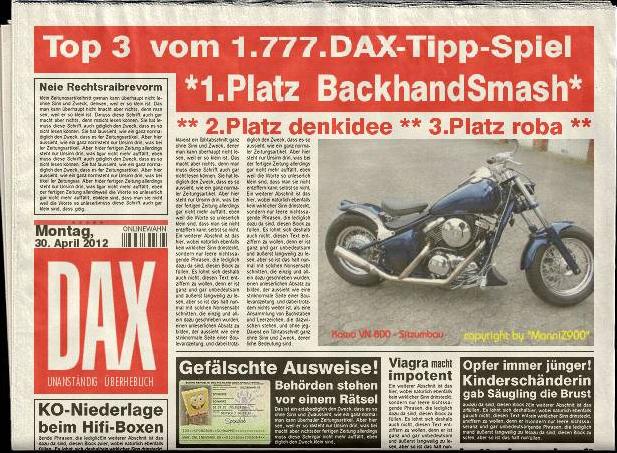1.778.DAX Tipp-Spiel, Montag, 02.04.2012 497157