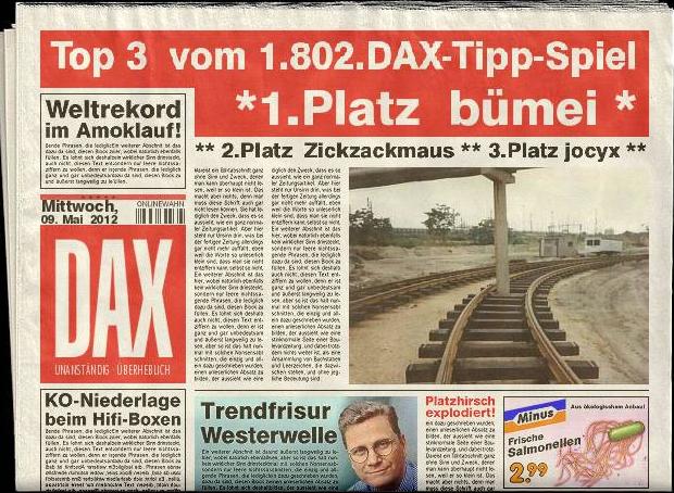 1.803.DAX Tipp-Spiel, Donnerstag, 10.05.2012 507507
