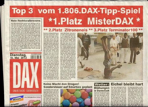 1.807.DAX Tipp-Spiel, Mittwoch, 16.05.2012,17.45 508574