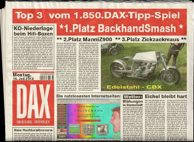 1.851.DAX Tipp-Spiel, Dienstag, 17.07.2012 523177