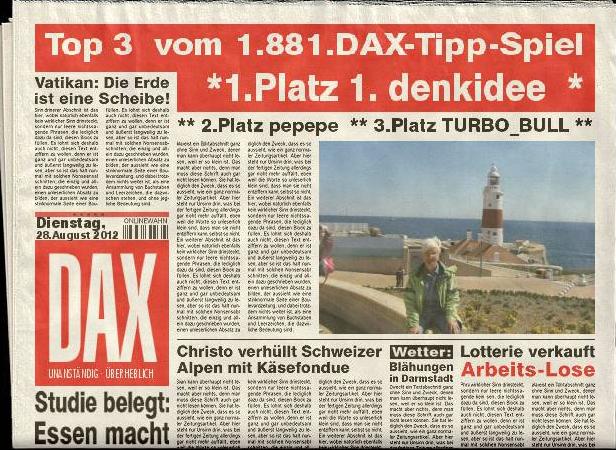 1.882.DAX Tipp-Spiel, Mittwoch, 29.08.2012 533191