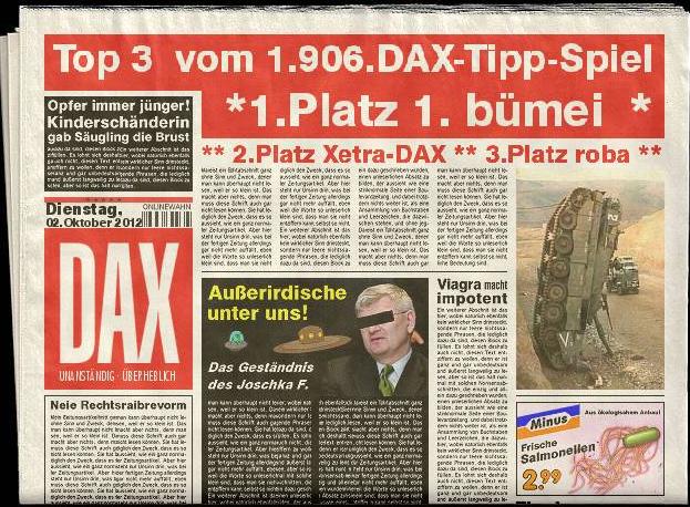 1.907.DAX Tipp-Spiel, Mittwoch, 03.10.2012 541730
