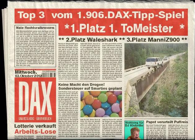 1.908.DAX Tipp-Spiel, Donnerstag, 04.10.2012 541745