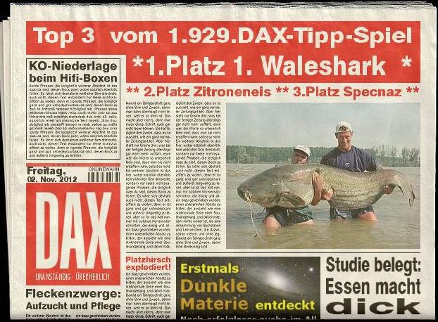 1.930.DAX Tipp-Spiel, Montag, 05.11.2012 550235