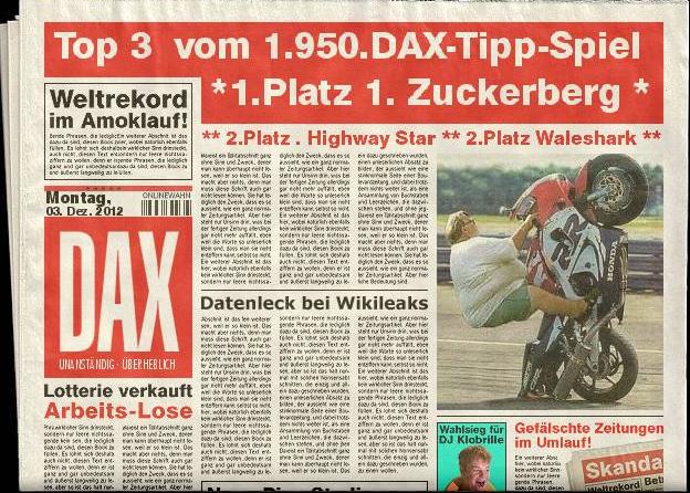 1.951.DAX Tipp-Spiel, Dienstag, 04.12.2012 559036