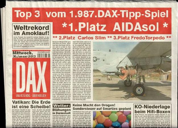 1.988.DAX Tipp-Spiel, Donnerstag, 31.01.2013 574474