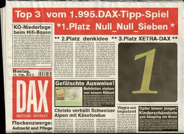1.996.DAX Tipp-Spiel, Dienstag, 12.02.2013 577763