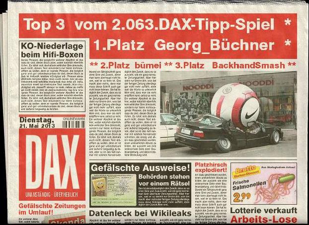 2.064.DAX Tipp-Spiel, Mittwoch, 22.05.2013 608701