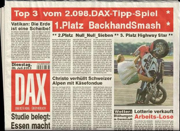 2.099.DAX Tipp-Spiel, Mittwoch, 10.07.2013 623285