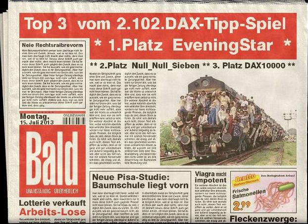 2.103.DAX Tipp-Spiel, Dienstag, 16.07.2013 624498
