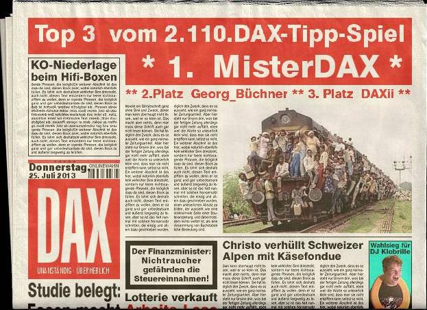2.111.DAX Tipp-Spiel, Freitag, 26.07.2013 627356