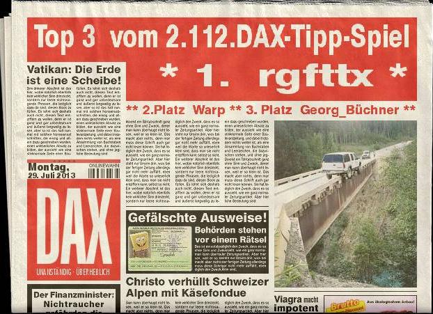 2.113.DAX Tipp-Spiel, Dienstag, 30.07.2013 628315