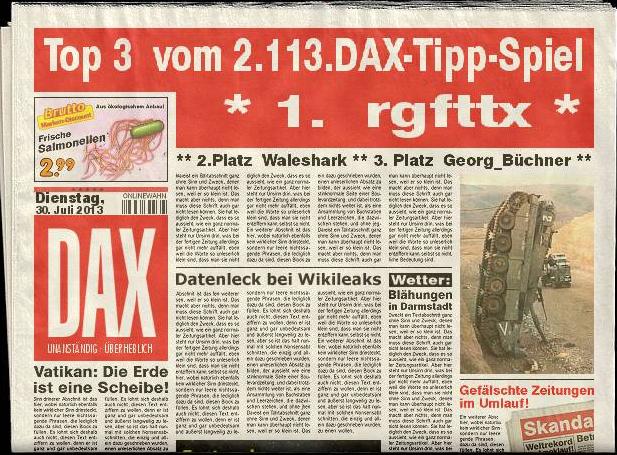 2.114.DAX Tipp-Spiel, Mittwoch, 31.07.2013 628597