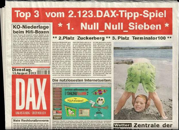 2.124.DAX Tipp-Spiel, Mittwoch, 14.08.2013 633869