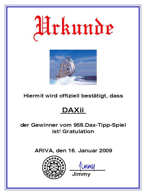 958.DAX Tipp-Spiel, Dienstag,20.01.09, 17.45 Uhr 211247