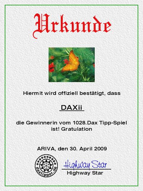 1030.DAX-Tipp-Spiel, Dienstag 05.05.09 230773