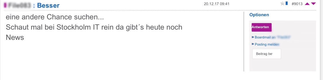 Blockchain -neue Kursrakete? WKN A116BG Stockholm 1030814