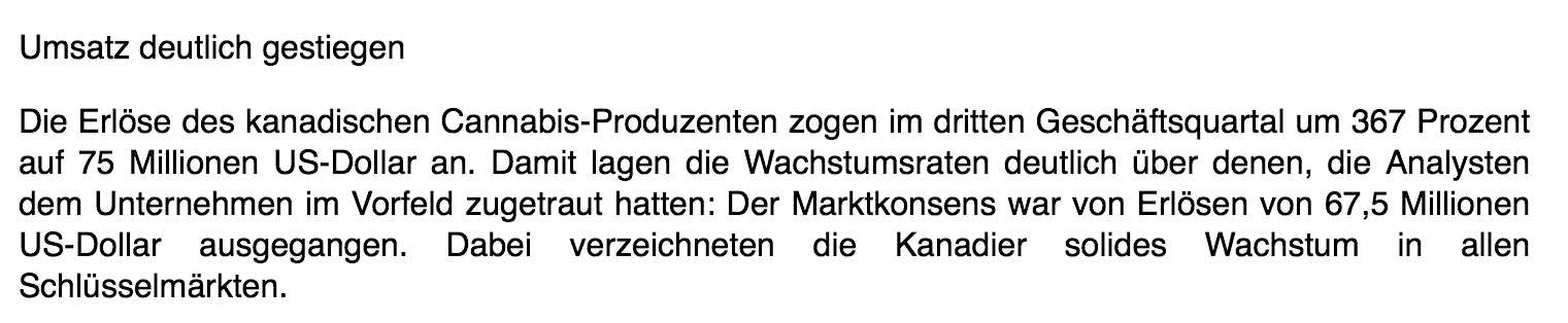 Aurora Cannabis - Kanada & die Legalisierung 1112374