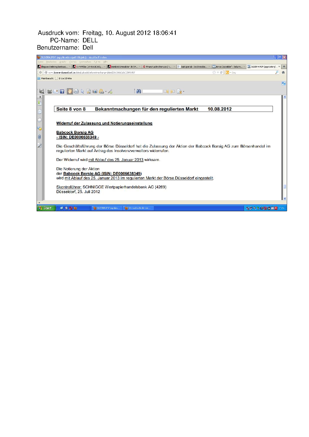 Illegales Delisting bei Babcock Borsig ? 529063