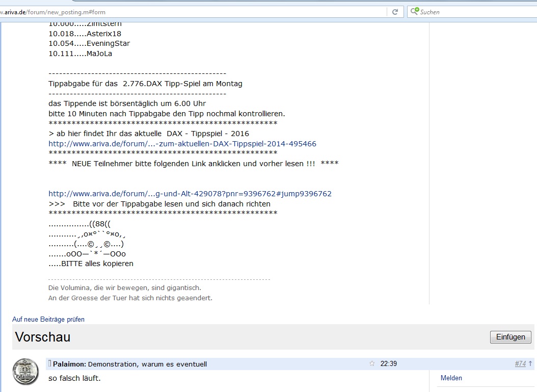 2.776.DAX Tipp-Spiel, Montag, 14.03.2016,17.45 H 900535