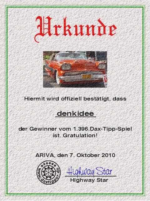 1.397.DAX Tipp-Spiel, Freitag, 08.10.10 349901