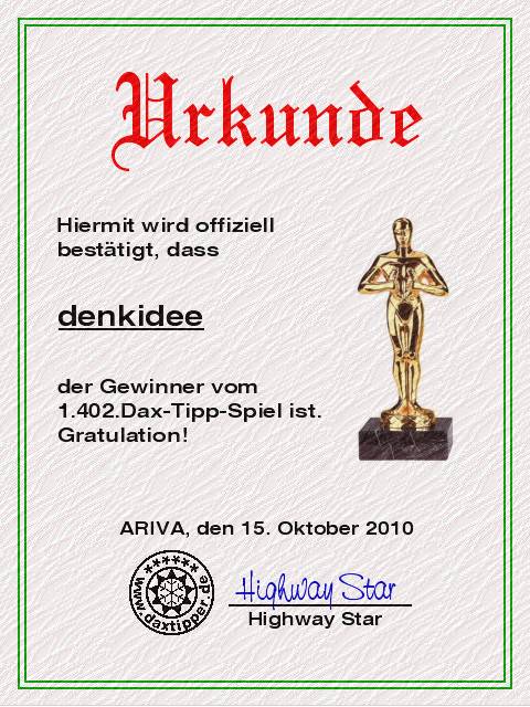 1.403.DAX Tipp-Spiel, Montag, 18.10.10 351608