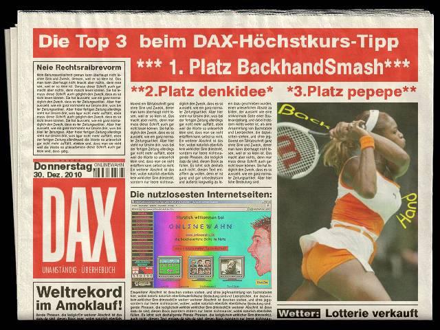 1.456.DAX Tipp-Spiel, Montag, 03.01.2011 369531