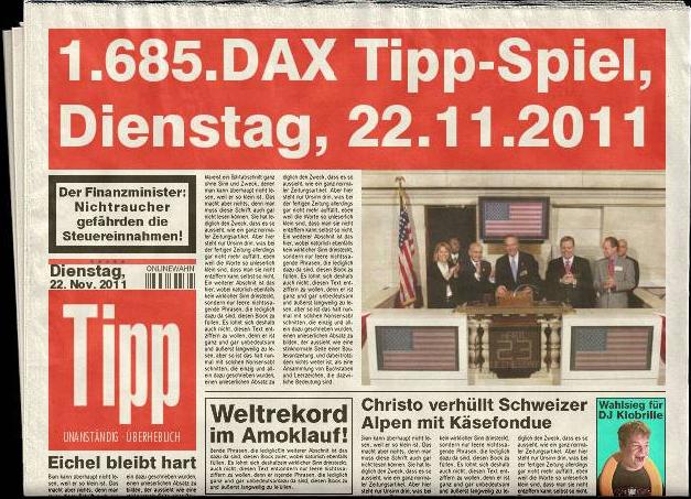 1.684.DAX Tipp-Spiel, Montag, 21.11.2011 459179