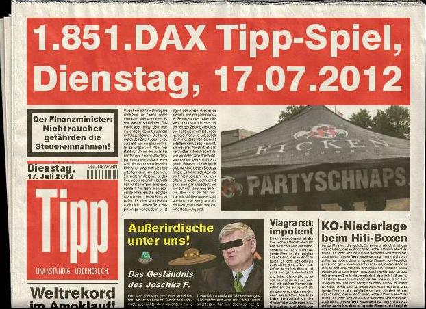 1.851.DAX Tipp-Spiel, Dienstag, 17.07.2012 522922