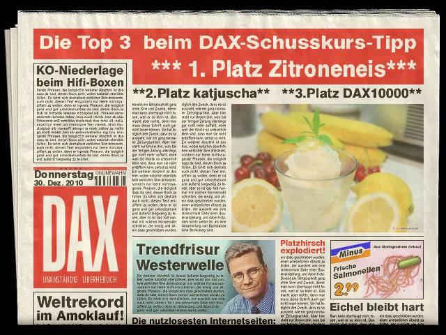 1.456.DAX Tipp-Spiel, Montag, 03.01.2011 369532