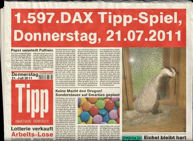 1.597.DAX Tipp-Spiel, Donnerstag, 21.07.2011 421525