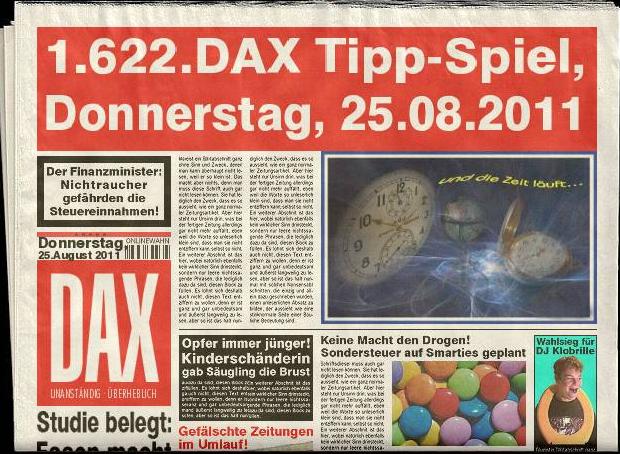 1.622.DAX Tipp-Spiel, Donnerstag, 25.08.2011 431945