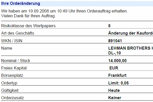 Lehman Brothers Holdings Inc. (LEH) 188131