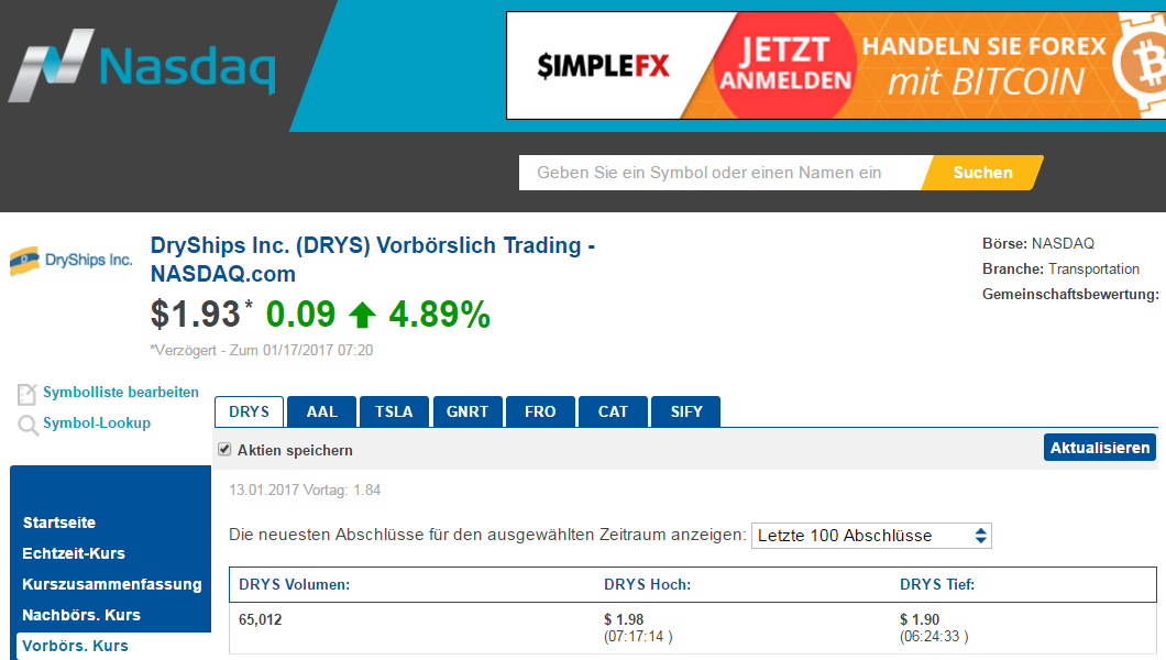 DryShips Inc.Kauf zu 37 € 964899
