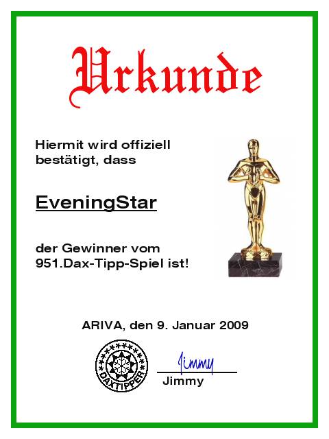 953.DAX Tipp-Spiel, Dienstag, 13.01.09, 17.45 Uhr 209829