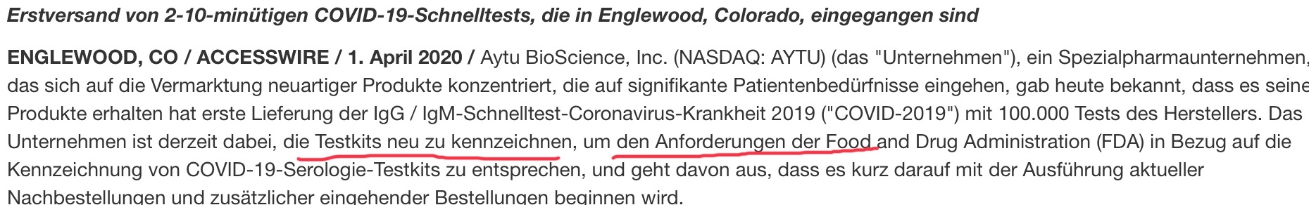 Aytu - die nächste (Corona) Sau wird durchs Dorf.. 1170247