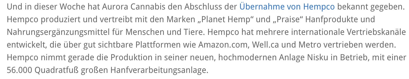 Aurora Cannabis - Kanada & die Legalisierung 1107638