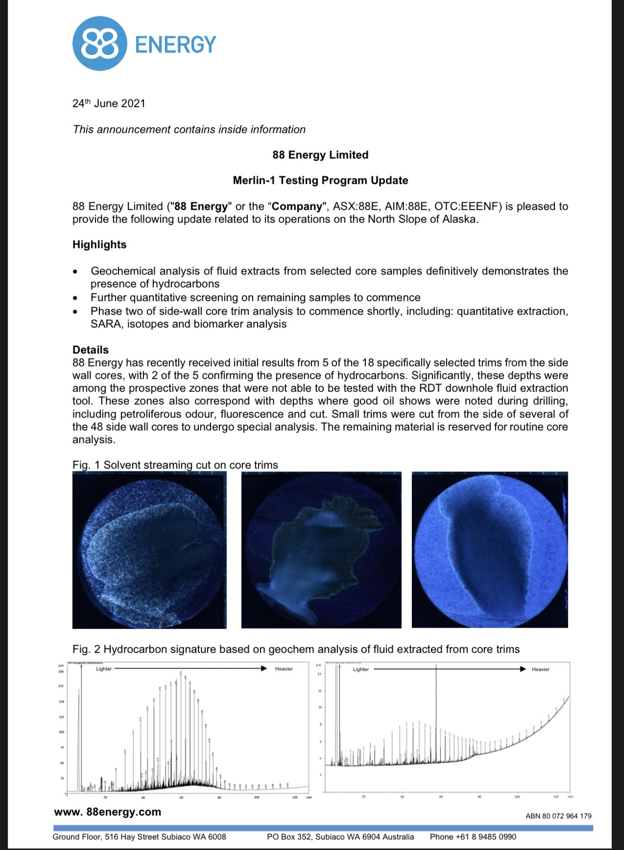 Öl-Projekt 88 Energy Project in der heißen Phase 1260190