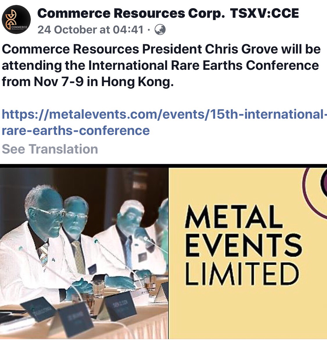 Commerce Resources Seltene Erden Niob Tantal 1081842