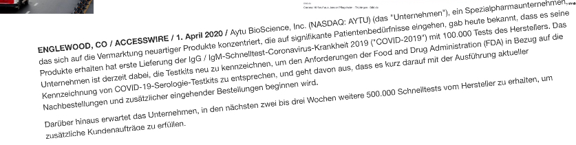 Aytu - die nächste (Corona) Sau wird durchs Dorf.. 1170081