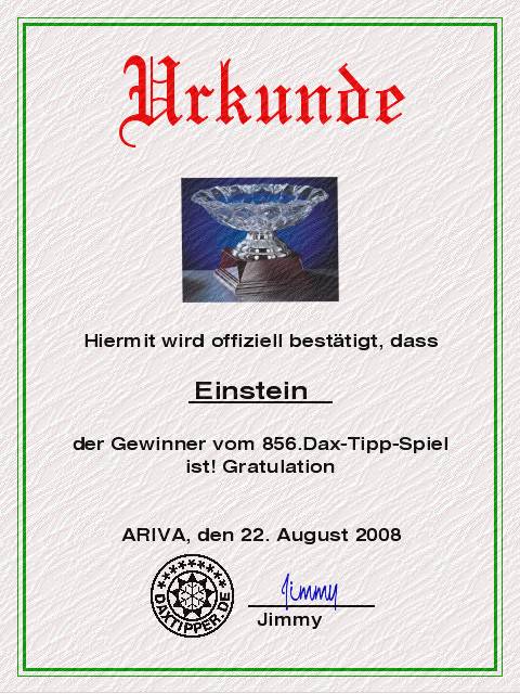 857.DAX-Tipp-Spiel **Montag** 25.08.08-17.45 Uhr 181752