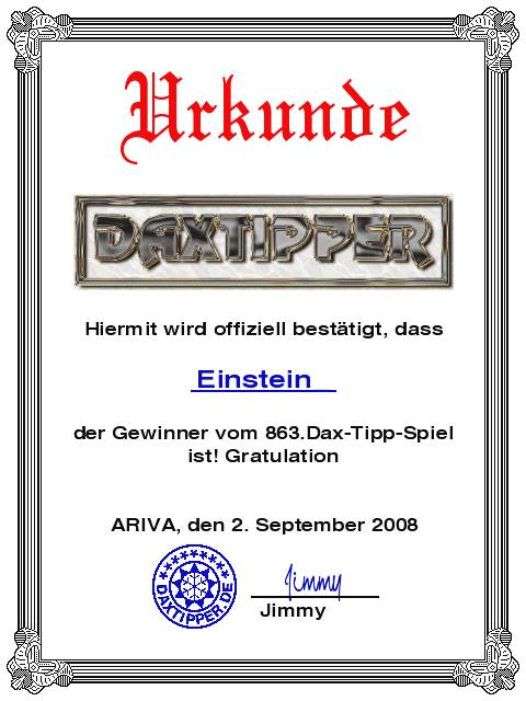 865.DAX Tipp-Spiel *Do* 04.09.08, 17.45 Uhr 183966