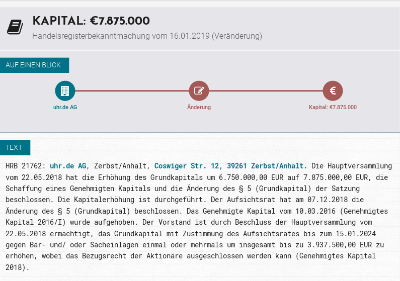 Uhr.de AG - der neue Star am Online-Himmel? 1122787